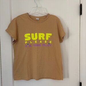 Clare V Surf Please Classic Tee Sz L